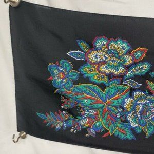 VINTAGE BLACK FLORAL PRINT LADIES SCARF